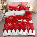 Tineit 3-Piece Christmas Theme Duvet Cover Set - Soft, Breathable, Comfortable Bedding with Vibrant Tree, Gingerbread Man, and Snowflak