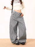 christmas outfit Tineit Women's Baggy Y2k Cargo Jeans Harajuku Oversize Denim Trousers 90s Vintage Japanese 2000s Style Jean Pants Trashy Clothes 2025