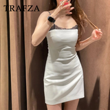 cold weather outfits Tineit 2024 Spring Summer Sexy Lace Patchwork Women Dress Fashion Solid Slim Nightclub Strapless Sleeveless Camisole Mini Dress