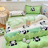 Tineit Lucky Dog Bedding Set Cute Cartoon No Filler Twin Full Size Duvet Cover Flat Sheet Pillowcase Fashion Girls Boys New Bed Linen