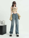 christmas outfit Tineit Women's Blue Baggy Y2k Jeans Harajuku Oversize High Waist Denim Trousers Japanese 2000s Style Vintage Jean Pants Trashy Clothes