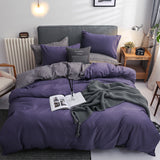 Tineit Nordic Solid Bedding Set Ins Style Grey Duvet Cover No Filler Pillowcase Flat Sheet Single Double King Size Bed Linens