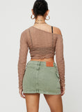 Tineit-Zakai Cargo Denim Mini Skirt Green