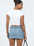 Tineit-Iconic Cargo Mini Skirt Denim