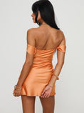 Tineit Zabbarra Off The Shoulder Mini Dress Orange