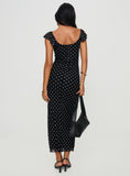 Tineit-Sandberg Maxi Dress Black Polka Dot