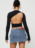 Tineit-Grishea Low Rise Denim Skirt