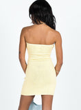 Tineit Flow Strapless Mini Dress Yellow