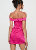 Tineit Rava Off The Shoulder Mini Dress Hot Pink