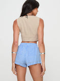 Tineit Beach House Shorts Blue / White Gingham 2024 New Pant