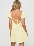 Tineit Beyond Linen Blend Mini Dress Yellow