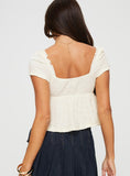 Tineit Kellan Cap Sleeve Top Cream