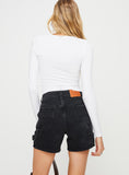 Tineit Lou Carpenter Denim Shorts Washed Black 2024 New Pant