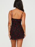 Tineit Karena Mini Dress Black / Red Floral