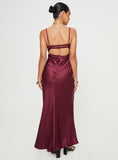 Tineit Fadyen Bias Cut Maxi Dress Burgundy