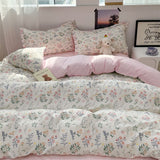 Tineit Fashion Duvet Cover Set No Filler Flat Sheet Pillowcases Boys Girls Cute Twin Queen Size Ins Spring New Bedding Linen