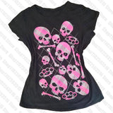 Tineit Y2k Tops Women 2025 Anime skeleton Girl Crop Top Women Goth Grunge Clothes Baby Tees Y2k skull Women's T-shirts Clothing Female