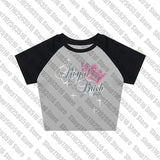 Tineit Y2k skull letter Graphic baby Tees Streetwear Short Sleeve Crop Tops Aesthetic Harajuku Top Cute T Shirt Sweet Girl tshirt emo