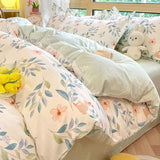 Tineit Floral Duvet Cover Set 2025 New Spring Twin Queen Size Girls Boys Flat Sheet Pillowcase No Filler Fashion Home Hotel Bed Linens