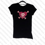 Tineit Y2K clothes skull graphic grunge baby tee Crop Top 2000s Streetwear Harajuku Goth Short Sleeve T-shirt Skeleton print clothes