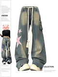 christmas outfit Tineit Women Baggy Star Jeans Vintage Harajuku Oversize High Waist Denim Trouser Emo 2000s Y2k 90s Aesthetic Wide Pants Trashy Clothes