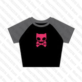 Tineit Y2K clothes 2000s Vintage Harajuku Fairy grunge Short Top womens T-shirts Goth kitty graphics Baby Tees E-girl EMO Crop Tops emo