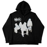 Tineit Wintertime Streetwear High Street Y2K Goth Zip Up Hoodie Men Women 90s top hip hop Graphic tops Hoodie Pullovers Sweatshirts Emo