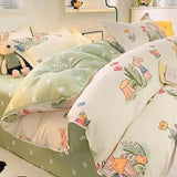 Tineit Ins Cream Cherry Bedding Set Cartooon Fruit Duvet Cover Polyester high quality Linen Bedroom Decor Home Textile For Girls Kids