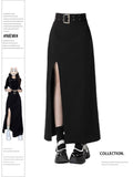 christmas outfit Tineit Women Black Gothic Skirt Vintage High Waist A-Line Skirt Emo 2000s Fashion Harajuku Streetwear Y2k Long Skirt 90s Girls Clothes