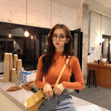 thanksgiving outfit Tineit Knitted Solid Slim Turtleneck Women Casual Simple Elastic Thin Pullover Sweaters Lady Korean Autumn Chic Daily Basic Knitwear