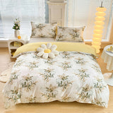 Tineit Ins Nordic Bedding Set No Filler Duvet Cover Fitted Sheet Pillowcase Single Double Queen Size Home Bedspread Set