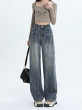 christmas outfit Tineit Women Blue Baggy Jeans Harajuku Oversize Straight Denim Trousers Y2k 90s Vintage Japanese 2000s Style Jean Pants Trashy Clothes