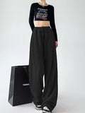 christmas outfit Tineit Women Grey Pants Baggy Streetwear 90s Aesthetic Sweatpants Harajuku 2000s Y2k Elegant Vintage Soft Trousers Fashion Clothes 2025