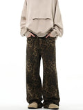 Tineit Leopard Print Straight Leg Jeans