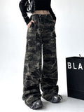 christmas outfit Tineit Women's Baggy Camouflage Cargo Jeans Harajuku Oversize Denim Trousers Y2k Vintage Japanese 2000s Style Jean Pants Trashy Clothes