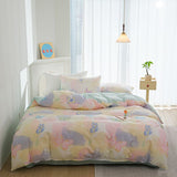 Tineit Butterfly Ins Duvet Cover Set No Filler Pillowcase Flat Sheet Korean Style Single Queen Size Girls Boys Home Hotel Bedding Set