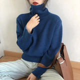 thanksgiving outfit Tineit Zoki Autumn Warm Turtle Neck Sweater Women Fashion Korean Solid Knitted Basic Pullovers Loose O Neck Long Sleeve Female Jumper