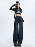 christmas outfit Tineit Women's Blue Baggy Jeans Harajuku High Waist Denim Trousers Y2k Vintage Japanese 2000s Style Oversize Jean Pants Trashy Clothes