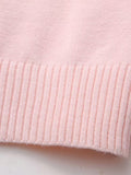 Tineit Knitted Pink Sweaters Women Casual Loose O-neck Long Sleeve Pullovers Sweater Female Winter 2025 Spring Chic Lady Jumper Tops