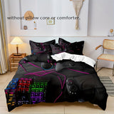 Tineit Gamepad Design 3-Piece Duvet Cover Set - Soft & Breathable Bedding, Ideal for Bedroom and Guest Room  Duvet Cover + 2 Pillowcase