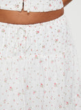 Tineit-Cherry On Top Maxi Skirt White Floral