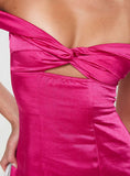 Tineit Rava Off The Shoulder Mini Dress Hot Pink
