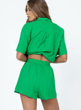 Tineit Chloe Short Sleeve Set Green 2024 New Pant