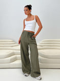 Tineit-Ogilvie Linen Blend Pants Olive