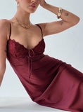 Tineit Fadyen Bias Cut Maxi Dress Burgundy