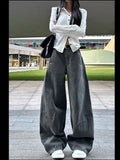 christmas outfit Tineit Women's Grey Y2k Jeans Harajuku Oversize Denim Trousers Japanese 2000s Style Baggy Grey Jean Pants Trashy Vintage Emo Clothes