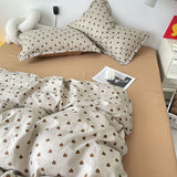 Tineit Ins Rabbit Bedding Set Fashion No Filler Korean Single Queen Size Duvet Cover Flat Sheet Pillowcases Cute Kids Adult Bed Linens