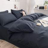 Tineit Nordic Plaid Bedding Set Black Grey Soft Bed Linen Single Full Queen Size Duvet Cover Flat Sheet Pillowcases Kit