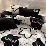 Tineit Ins Nordic Black Dot Bedding Set Flat Bed Sheet Duvet Cover Twin Full Queen Nordic Bed Linen Boy Girl Bedding Sets