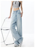 Tineit Light Blue Washed Baggy Boyfriend Jeans